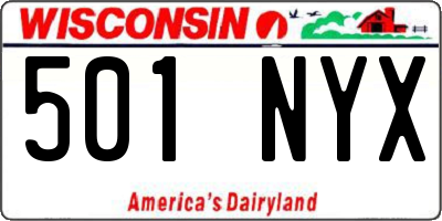 WI license plate 501NYX