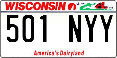 WI license plate 501NYY
