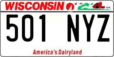 WI license plate 501NYZ