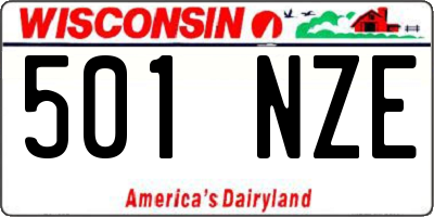 WI license plate 501NZE