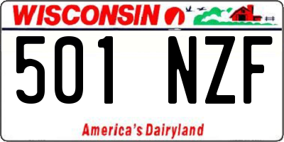WI license plate 501NZF