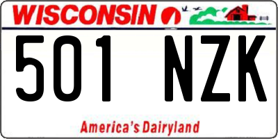 WI license plate 501NZK