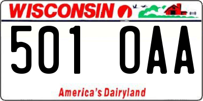 WI license plate 501OAA