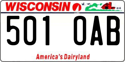 WI license plate 501OAB