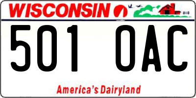 WI license plate 501OAC