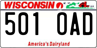 WI license plate 501OAD