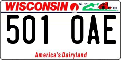 WI license plate 501OAE