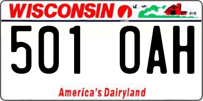 WI license plate 501OAH