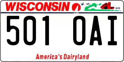 WI license plate 501OAI