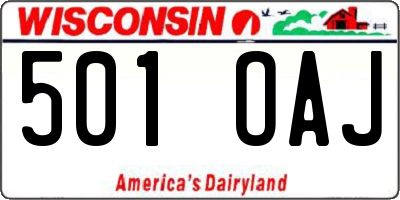 WI license plate 501OAJ