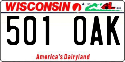 WI license plate 501OAK