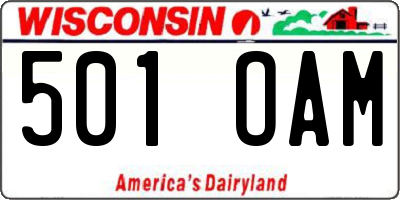 WI license plate 501OAM