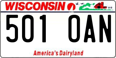 WI license plate 501OAN