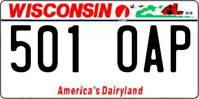 WI license plate 501OAP
