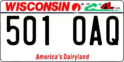 WI license plate 501OAQ