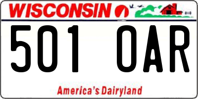 WI license plate 501OAR