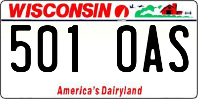 WI license plate 501OAS