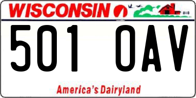 WI license plate 501OAV