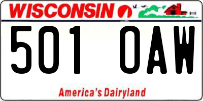 WI license plate 501OAW