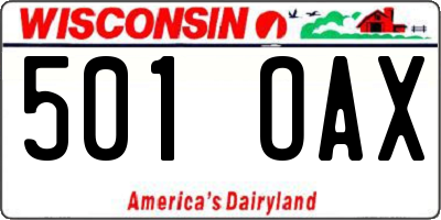 WI license plate 501OAX