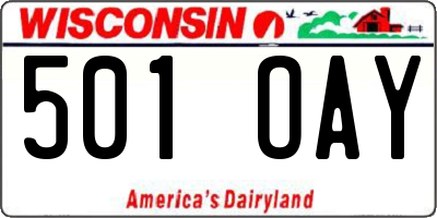 WI license plate 501OAY