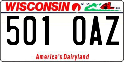 WI license plate 501OAZ