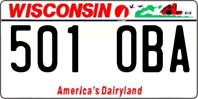WI license plate 501OBA