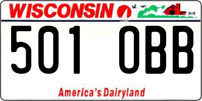 WI license plate 501OBB