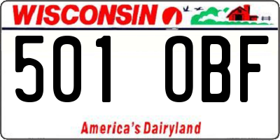 WI license plate 501OBF