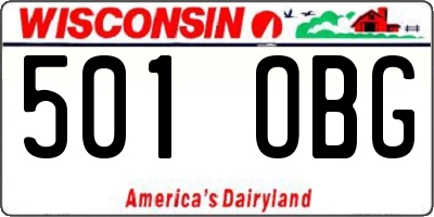WI license plate 501OBG
