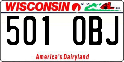 WI license plate 501OBJ