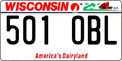 WI license plate 501OBL