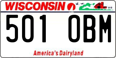 WI license plate 501OBM