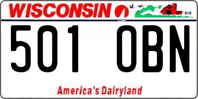 WI license plate 501OBN