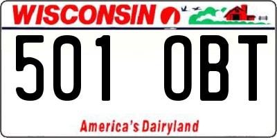 WI license plate 501OBT