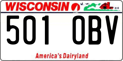 WI license plate 501OBV