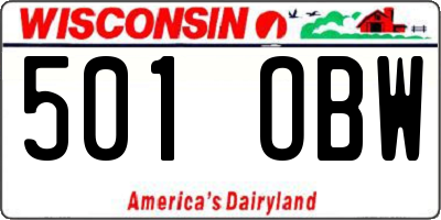 WI license plate 501OBW