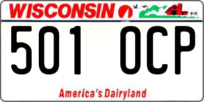 WI license plate 501OCP