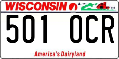 WI license plate 501OCR