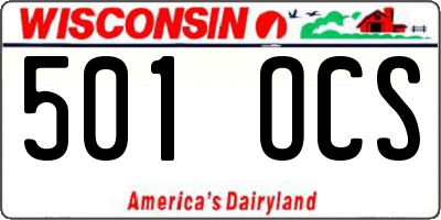 WI license plate 501OCS