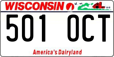 WI license plate 501OCT