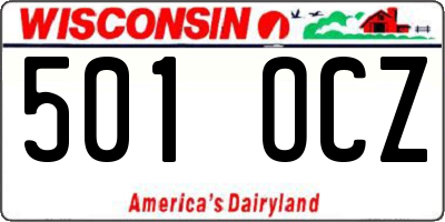 WI license plate 501OCZ
