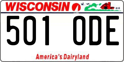 WI license plate 501ODE