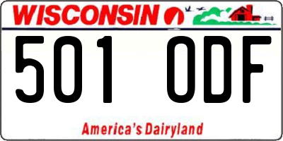 WI license plate 501ODF