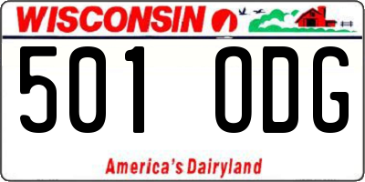 WI license plate 501ODG