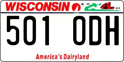 WI license plate 501ODH