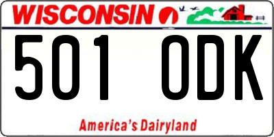 WI license plate 501ODK