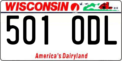 WI license plate 501ODL