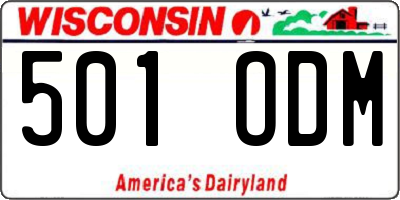 WI license plate 501ODM