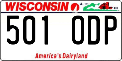 WI license plate 501ODP